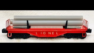 6121 Flatcar Red with Pipes 6 SKU 5680 [upl. by Nico]