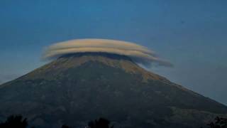 Amazing Lenticular Clouds over Sumbing Mountain  Timelapse [upl. by Nosirrah384]