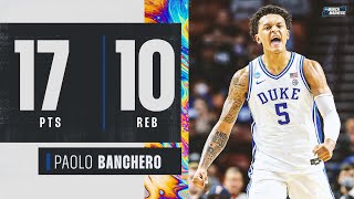 Paolo Banchero leads Duke with 17 points 10 rebounds in first round win [upl. by Ribble]