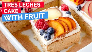 Tres Leches Cake with Fruit [upl. by Sairtemed104]