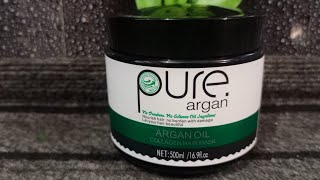 ARGAN OIL COLLAGEN HAIR MASK dry damage frizy hair honestly review [upl. by Ecirp]