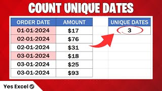 Count Unique Dates in Excel [upl. by Xantha]