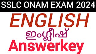 Class 10 english onam exam answerkey 2024sslc english first term exam answerkeysslc english answer [upl. by Avon103]