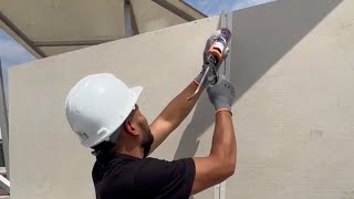 Cómo instalar Fibrocemento al exterior tratamiento de juntas VISIBLES con Sikaflex  SINTEX MS [upl. by Ardy]