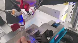 Automatic laser welding for knife steel tang [upl. by Arnuad]