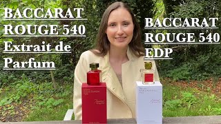 BACCARAT ROUGE 540 Extrait de Parfum vs BACCARAT ROUGE 540 EdP CравнениеCompairison [upl. by Aerdnua]