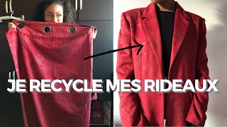 DIY  RECYCLAGE RIDEAUX  JE CRÉER UNE VESTE AVEC MES RIDEAUX [upl. by Brandie]