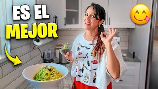 MI RECETA DE ESPAGUETIS AL PESTO 🤭 Sandra Cires Vlog [upl. by Hum]