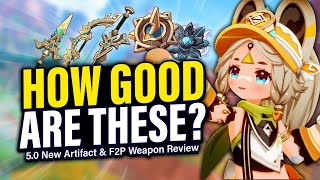 WORTH BUILDING NEW Natlan Artifact Sets amp F2P Weapons Review  Genshin Impact 50 [upl. by Anaimad]