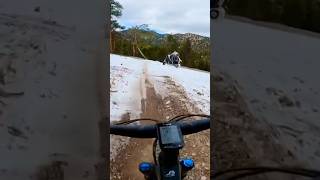 What do you do when there is snow on the trail yeticycles bikelife [upl. by Atinram739]