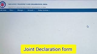 EPFO Joint Declaration form l e Nomination l EPFO l PF withdrawal epfo ekyc [upl. by Enerehs]