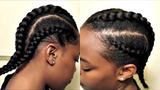 CORNROW BRAIDS FOR MAXIMUM LENGTH RETENTION  RELAXED HAIR [upl. by Gwennie]