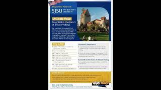 SJSU UNIVERSITY 2025 INTAKE SCHOLARSHIP AVAILABLE  education pgcourse job studyoverseas [upl. by Elnukeda]