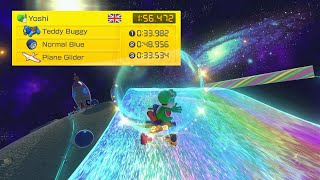 Mario Kart 8 Deluxe  Rainbow Road 3DS time trials 156472 [upl. by Nivrae]