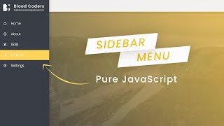 Responsive Sidebar Menu HTML CSS And JavaScript  Sidebar Nav Menu HTML CSS JavaScript Tutorial [upl. by Madox]