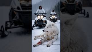 A kind hearted skiing man rescued an injured white wolf that was caught in an old barbed wire [upl. by Meuser262]