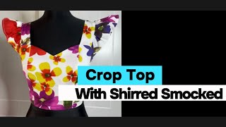 How To Make Crop Top with Shirred Smocked tutorial dress pattern shorts reels fyp [upl. by Abihsot524]