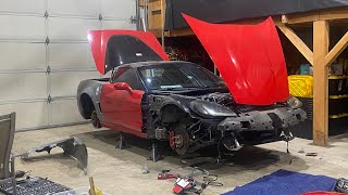 Zr1 Widebody install on my BASE c6 corvette [upl. by Wiskind]