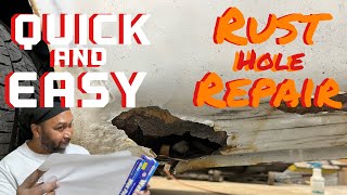 Fiberglass repair for rust holes with No welding [upl. by Aicirpac365]