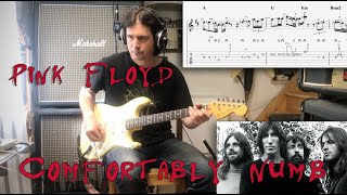 Comfortably Numb  Pink Floyd 2nd Solo Tutorial TAB with 3 different tempos [upl. by Sivar347]