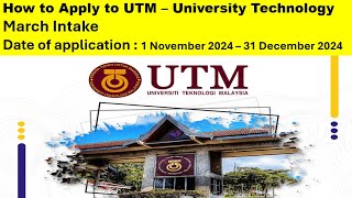 How to Apply to UTM QS Ranking 181 University Technology Malaysia  Admission Requirements for UTM [upl. by Aissirac]