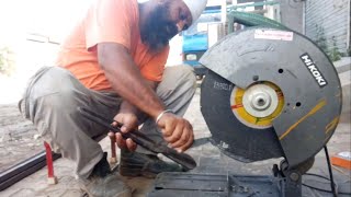 How to use a broken 14 inch cutting wheel in india 2020  fabrication  fabrication tips and tricks [upl. by Nauqe898]