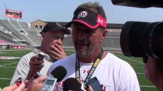 Crimson Corner Kyle Whittingham post scrimmage Tuesday August 14 2012 [upl. by Ayihsa510]