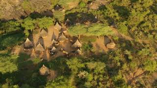 Aerial view of a Larim tribe village Boya Mountains Imatong South Sudan [upl. by Aoket]