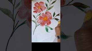 Easy watercolor flowerviralshort flowereart painting [upl. by Euqinahc734]