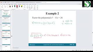 Chapter 5 Section 5 6 Factoring Trinomials Part 1 [upl. by Cadal]