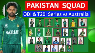 PAK SQUAD FOR AUSTRALIA ODI amp T20I Series 2024  pak squad vs Australia ODI amp T20i series 2024 pcb [upl. by Jo-Ann148]