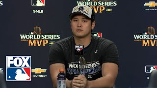 Shohei Ohtani Postgame Press Conference after Dodgers win 2024 World Series  MLB on FOX [upl. by Deron]