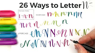 How to hand letter N in uppercase and lowercase 26 ways [upl. by Ryan]