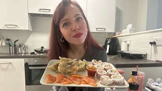 Sushi  Sashimi  Gyoza  Mukbang [upl. by Ahders]