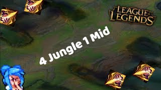 4 JUNGLE 1 MID  League Of Legends [upl. by Nnylassej]