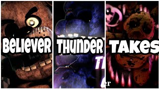 FNAF  Believer Thunder Takes Lyrics PLENG [upl. by Mingche]