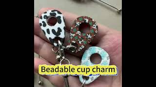 Wholesale 6pcs Beadable Cup Charm DIY Straw Charm Cup Charm Beadable Blank Bar [upl. by Aitnuahs145]