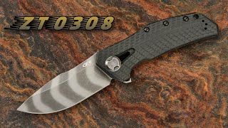 Zero Tolerance ZT 0308 Black Tigerstripe Black Oxide Beast of a Flipper Blade USA Made 🇺🇲🗡️🇺🇲 [upl. by Ariam]