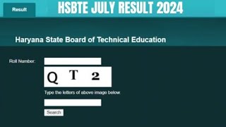 HSBTE July 2024 Result Diploma amp Pharmacy Marksheet hsbteorgin [upl. by Oneida291]