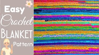 Easy Crochet Stashbuster Blanket 😱 Scraptastic Blanket Stash Buster 🌸 Crochet Scrap Blanket [upl. by Ahsiuqram]