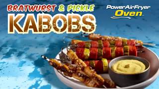 Power AirFryer Oven Brat and Pickle Kabobs [upl. by Nyrol]