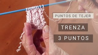 Puntos de Tejer dos agujas ➜ Trenza 3 puntos ➜ Aprender a tejer ochos [upl. by Yttel]