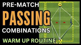 Football PASSING Combination Drill  Pre Match Warm Up Routine  Soccer session U8 U9 U10 U11 U12 [upl. by Seroka785]