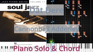 🎹Dat Dere Solo amp Chord Cannonball Adderley Synthesia Piano [upl. by Langer655]