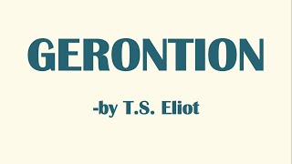 Gerontion in Hindi  TS Eliot  Line by Line Full Summary and Explanation [upl. by Eliak]