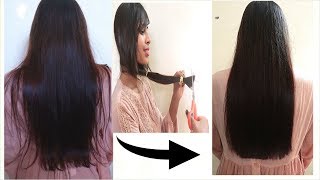 How to Cut STRAIGHT Hairs at HOME  Easy way to TRIM Hairs in 2 Minutes [upl. by Jilleen]