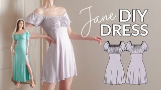 DIY Regency Inspired Dress  Ruched Bodice amp Empire Waist  with Sewing Pattern [upl. by Anitselec]