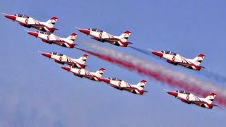 quotSilver Starsquot Formation Aerobatic Airshow  10 x K8E Jets  Egyptian Airforce  AFW Low Passes [upl. by Wilburt]