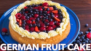 How To Make German Fruit Cake Recipe Obsttorte [upl. by Novej]