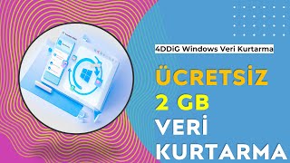 Ücretsiz 2GB Silinen Dosya Kurtarma  4DDiG Windows Veri Kurtarma [upl. by Ynnhoj]